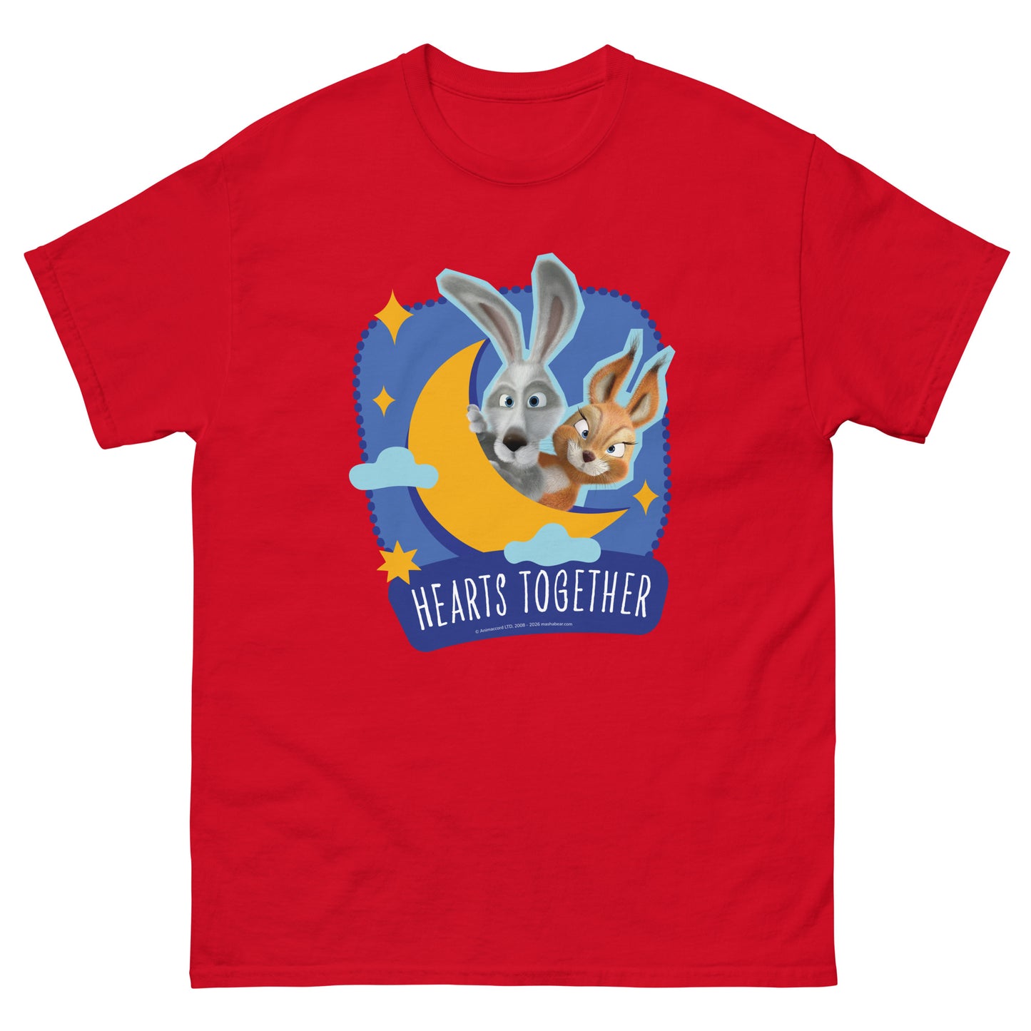 Masha and the Bear Friends Heart Together Unisex classic tee Red T-SHIRT