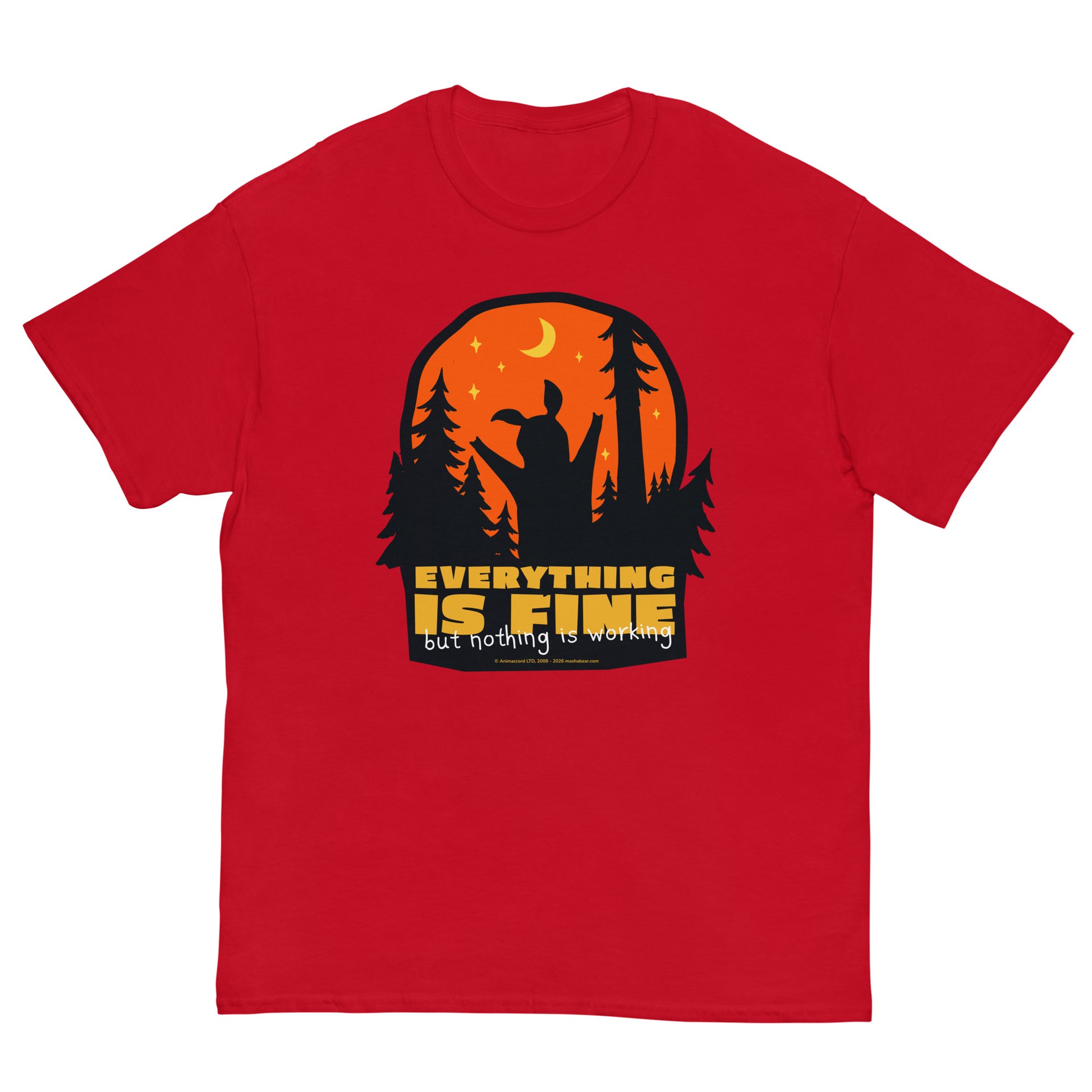 Masha and the Bear Friends Everything is Fine Unisex classic tee Red T-SHIRT