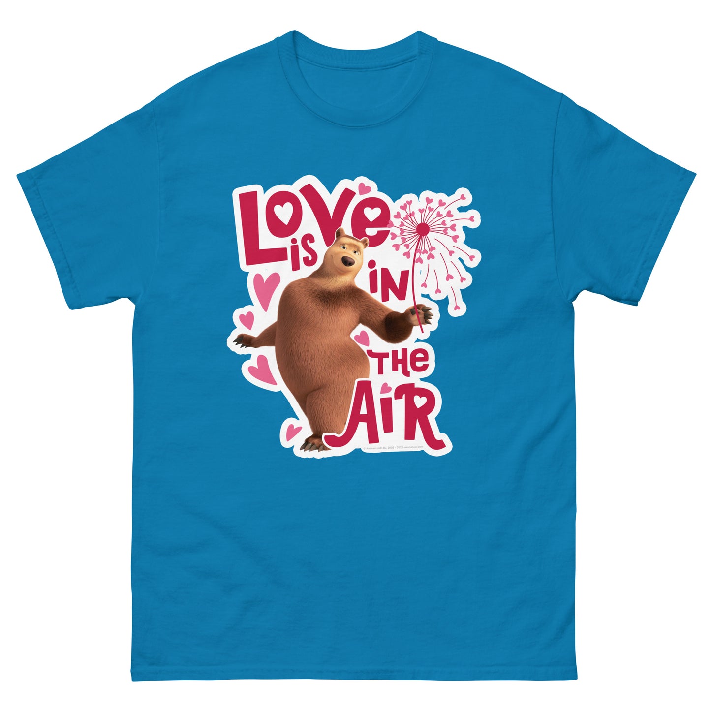 Masha and the Bear Friends Love Is In The Air Unisex classic tee Sapphire T-SHIRT