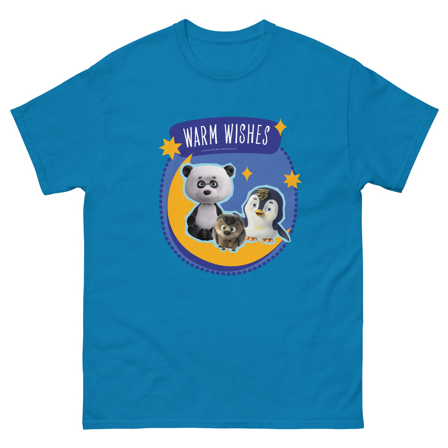 Masha and the Bear Friends Warm Wishes Unisex classic tee Sapphire T-SHIRT