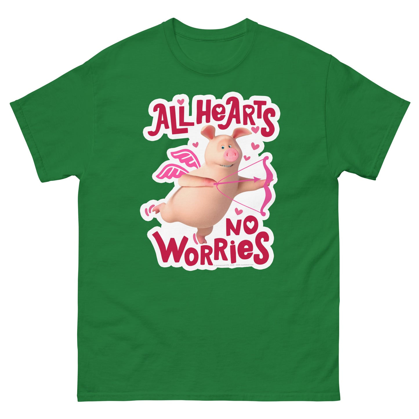 Masha and the Bear Friends No Worries Unisex classic tee Turf Green T-SHIRT