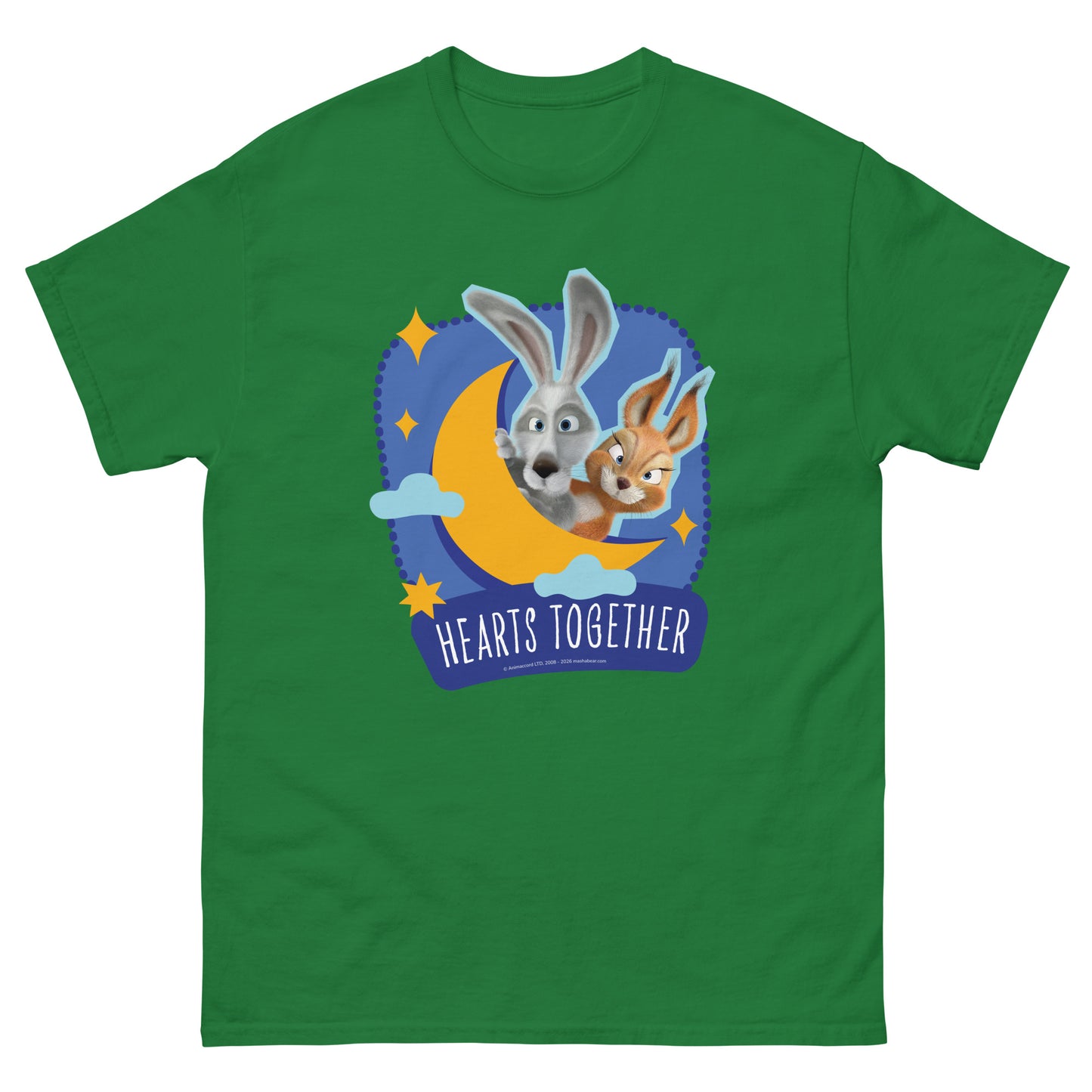 Masha and the Bear Friends Heart Together Unisex classic tee Turf Green T-SHIRT
