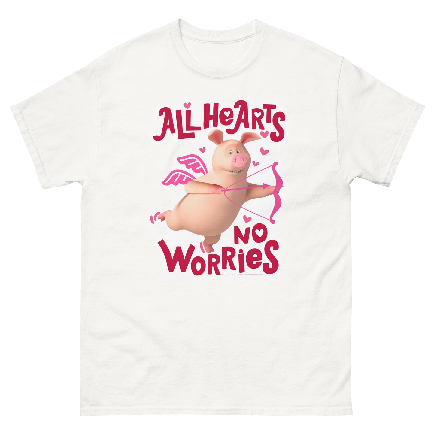 Masha and the Bear Friends No Worries Unisex classic tee White T-SHIRT