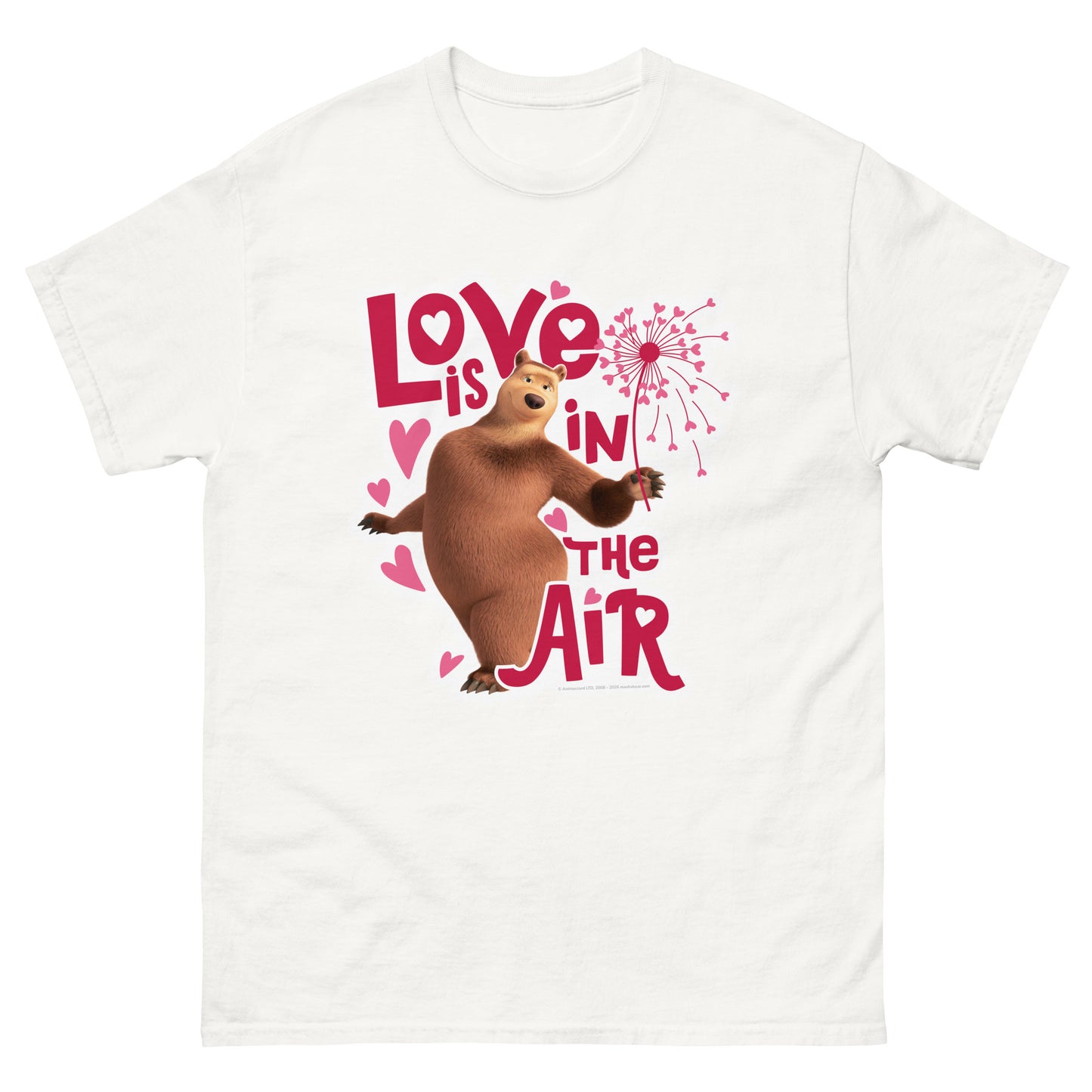 Masha and the Bear Friends Love Is In The Air Unisex classic tee White T-SHIRT