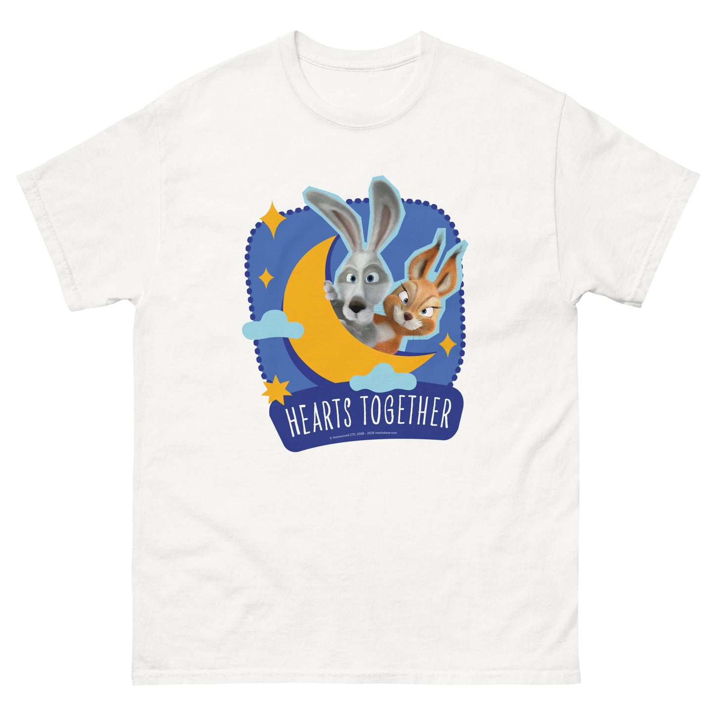 Masha and the Bear Friends Heart Together Unisex classic tee White T-SHIRT