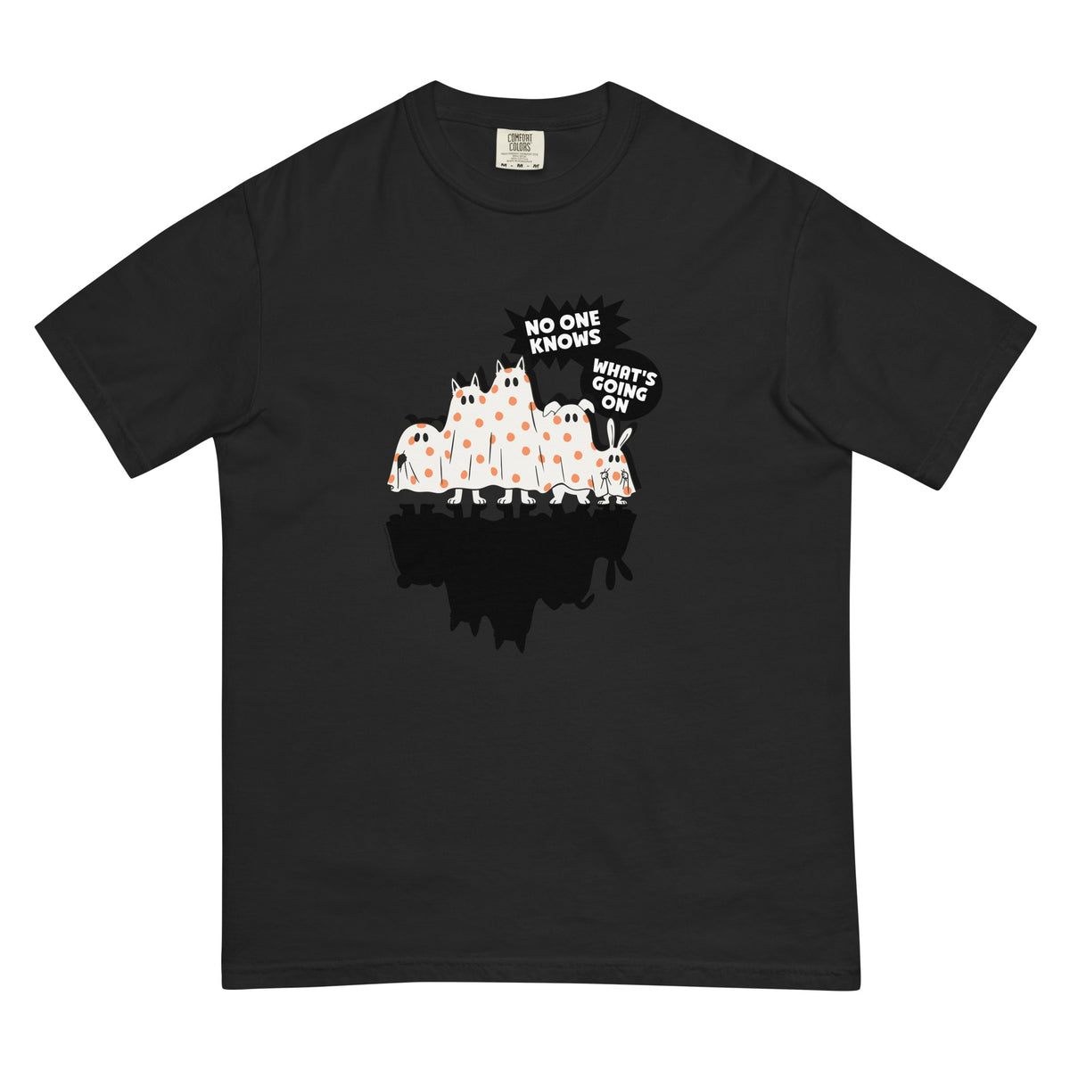 Masha and the Bear Friends Spooky Crew Unisex garment-dyed heavyweight t-shirt Black T-SHIRT