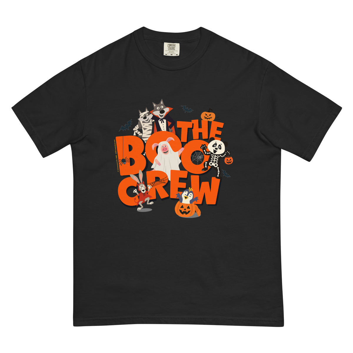 Masha and the Bear Friends The Boo Crew Unisex garment-dyed heavyweight t-shirt Black T-SHIRT