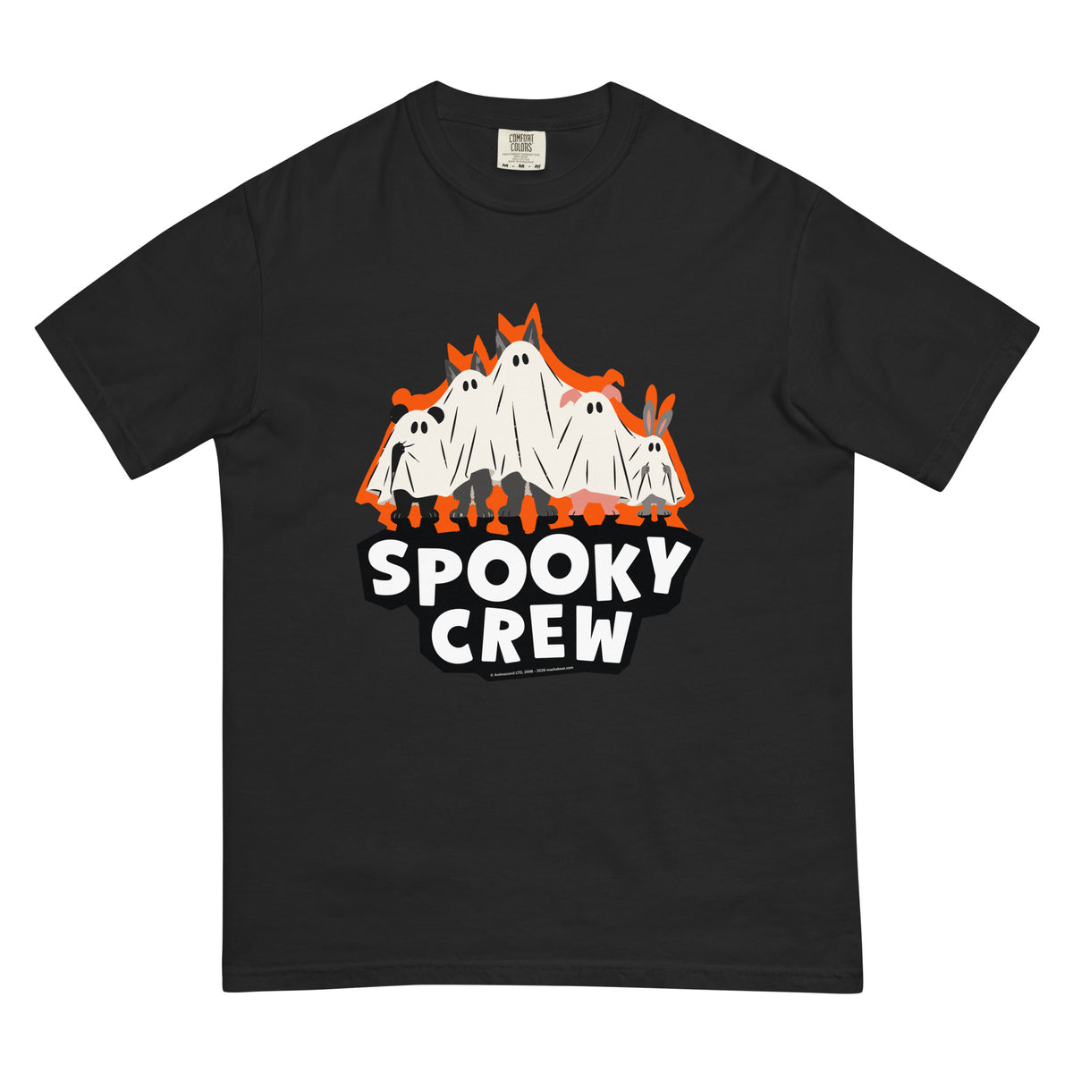 Masha and the Bear Friends Spooky Crew Unisex garment-dyed heavyweight t-shirt Black T-SHIRT