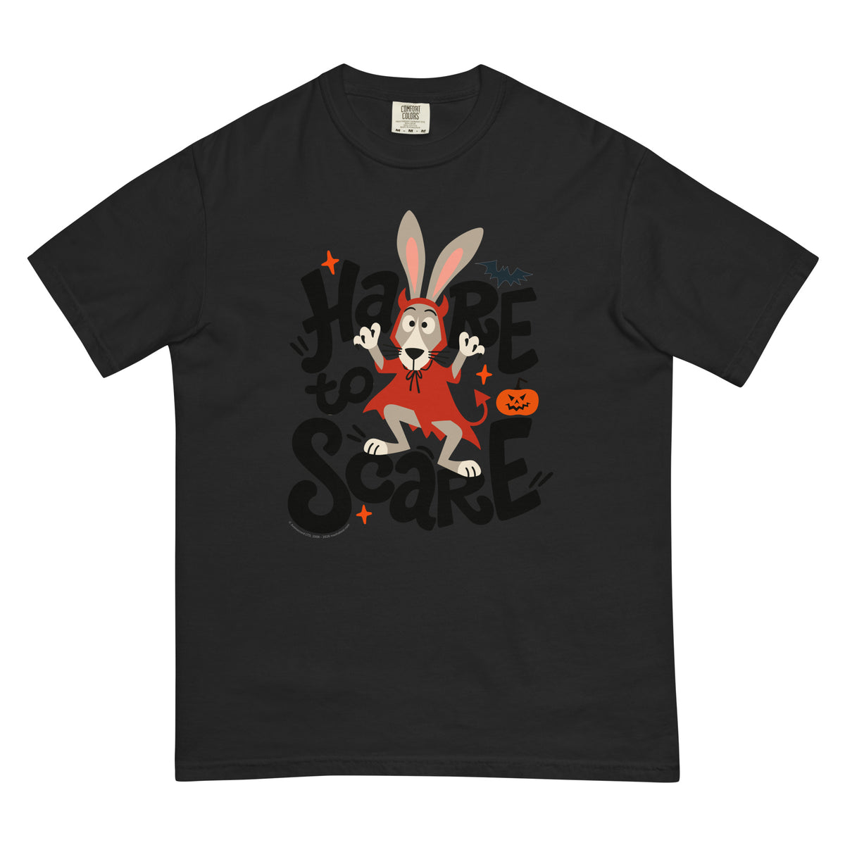 Masha and the Bear Friends Hare to Scare Unisex garment-dyed heavyweight t-shirt Black T-SHIRT
