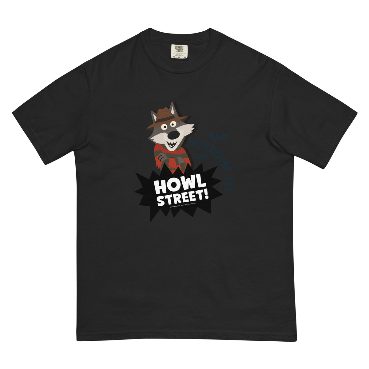 Masha and the Bear Friends Howl Street! Unisex garment-dyed heavyweight t-shirt Black T-SHIRT
