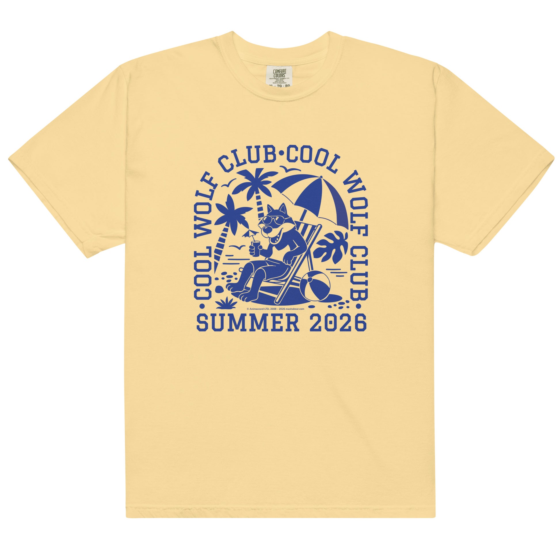 Masha and the Bear Friends Cool Wolf Club Unisex garment-dyed heavyweight t-shirt Butter T-SHIRT