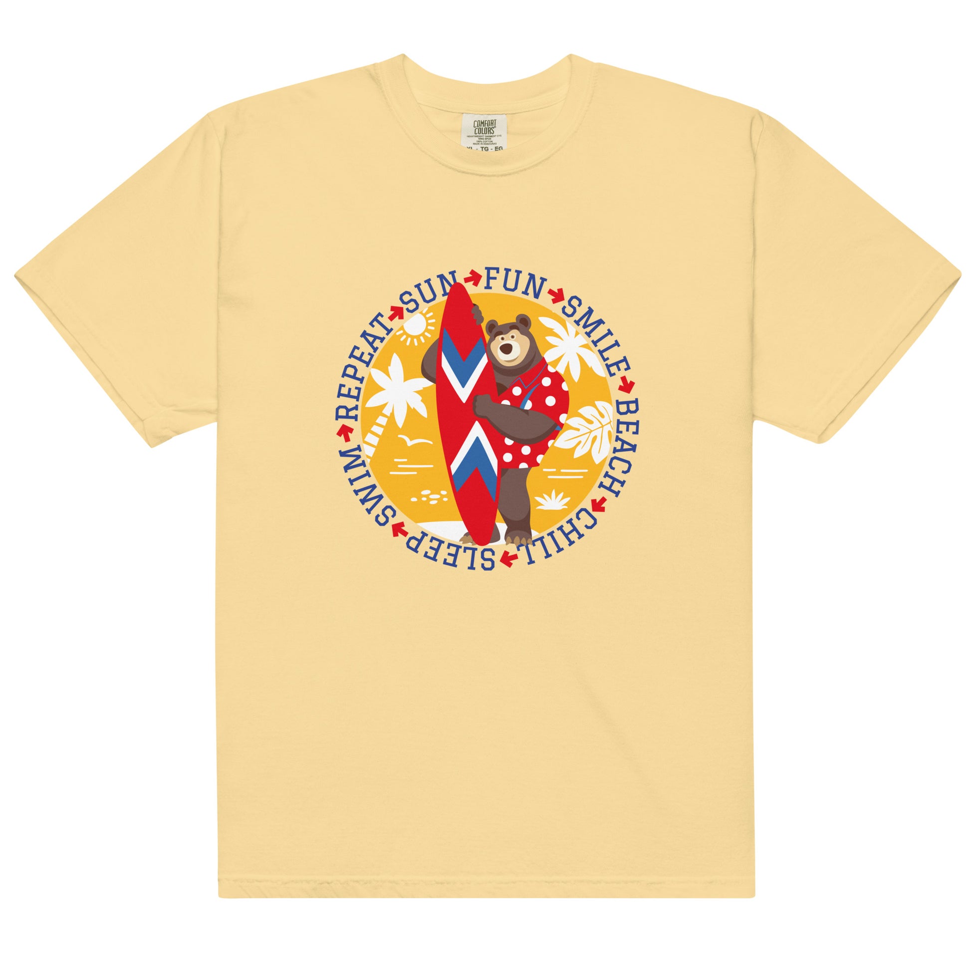 Masha and the Bear Friends Sun, Fun, Repeat Unisex garment-dyed heavyweight t-shirt Butter T-SHIRT