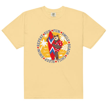 Masha and the Bear Friends Sun, Fun, Repeat Unisex garment-dyed heavyweight t-shirt Butter T-SHIRT