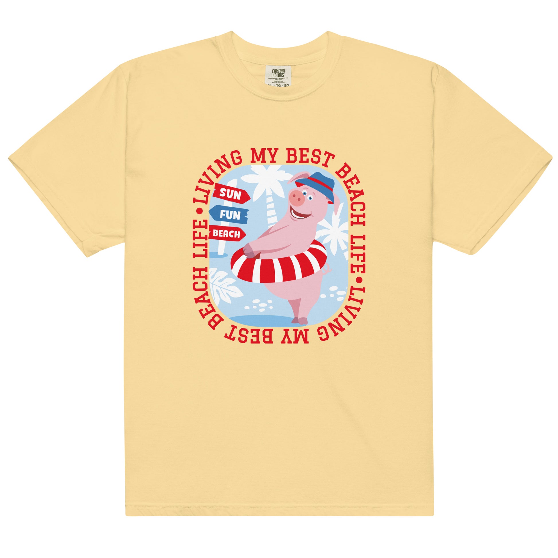 Masha and the Bear Friends Beach Life Unisex garment-dyed heavyweight t-shirt Butter T-SHIRT