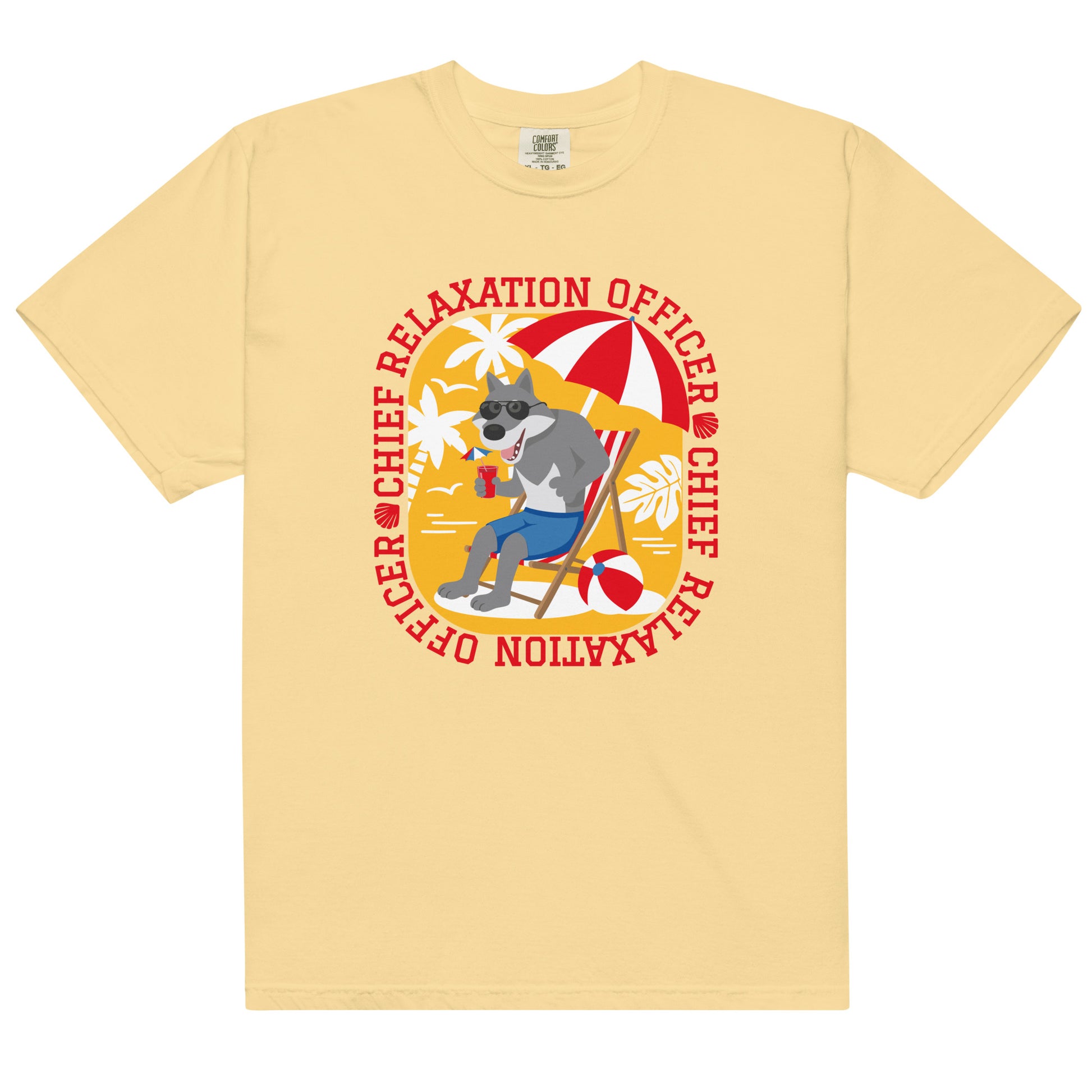 Masha and the Bear Friends Chief Relaxation Officer Unisex garment-dyed heavyweight t-shirt Butter T-SHIRT