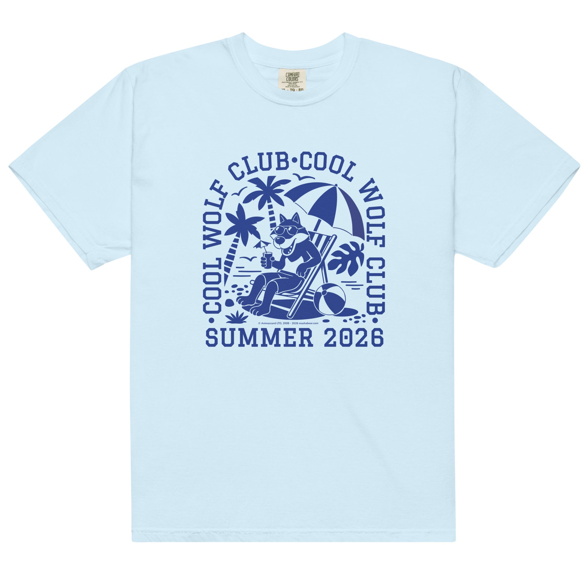 Masha and the Bear Friends Cool Wolf Club Unisex garment-dyed heavyweight t-shirt Chambray T-SHIRT