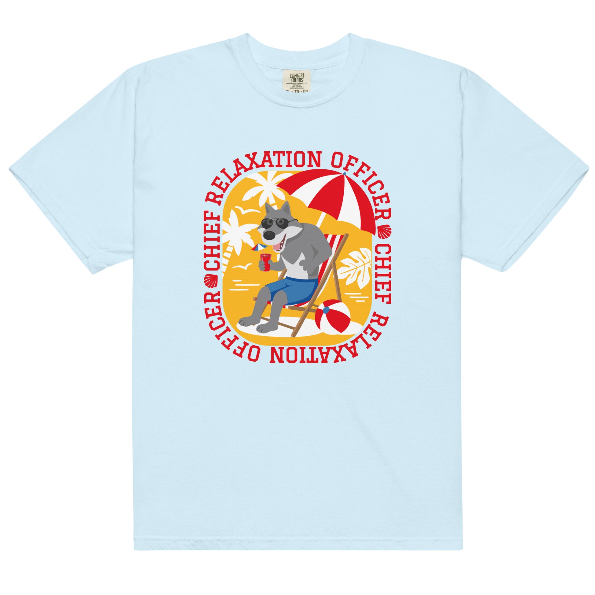 Masha and the Bear Friends Chief Relaxation Officer Unisex garment-dyed heavyweight t-shirt Chambray T-SHIRT