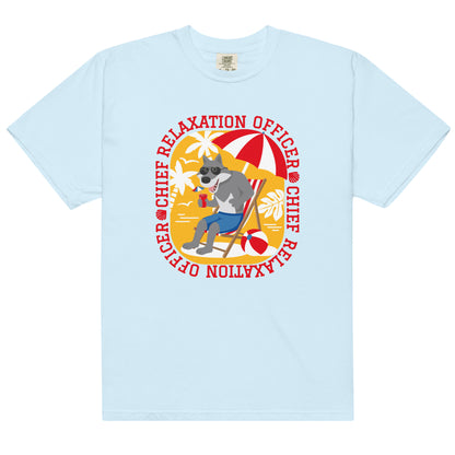 Masha and the Bear Friends Chief Relaxation Officer Unisex garment-dyed heavyweight t-shirt Chambray T-SHIRT