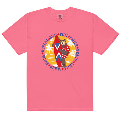 Masha and the Bear Friends Sun, Fun, Repeat Unisex garment-dyed heavyweight t-shirt Crunchberry T-SHIRT