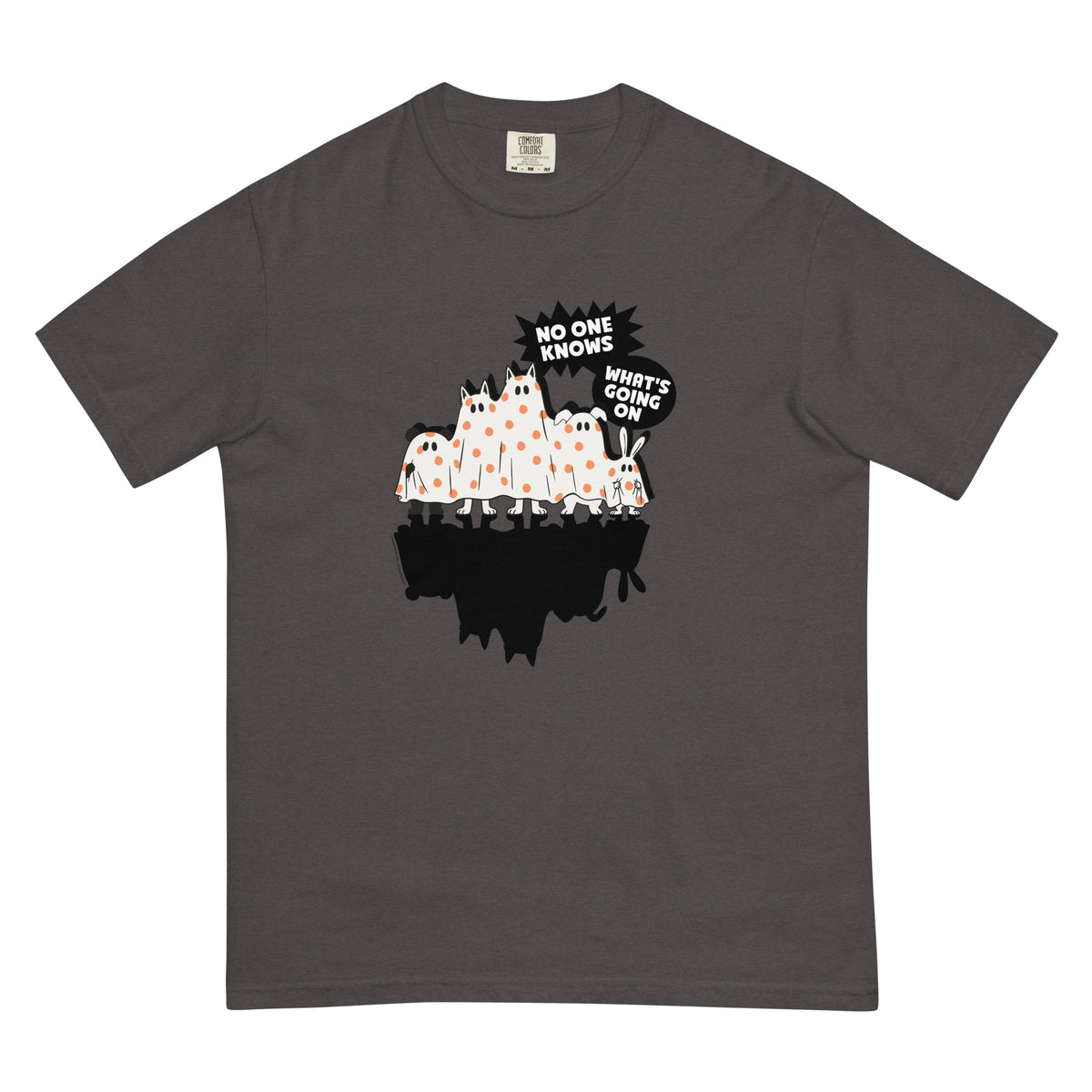 Masha and the Bear Friends Spooky Crew Unisex garment-dyed heavyweight t-shirt Graphite T-SHIRT