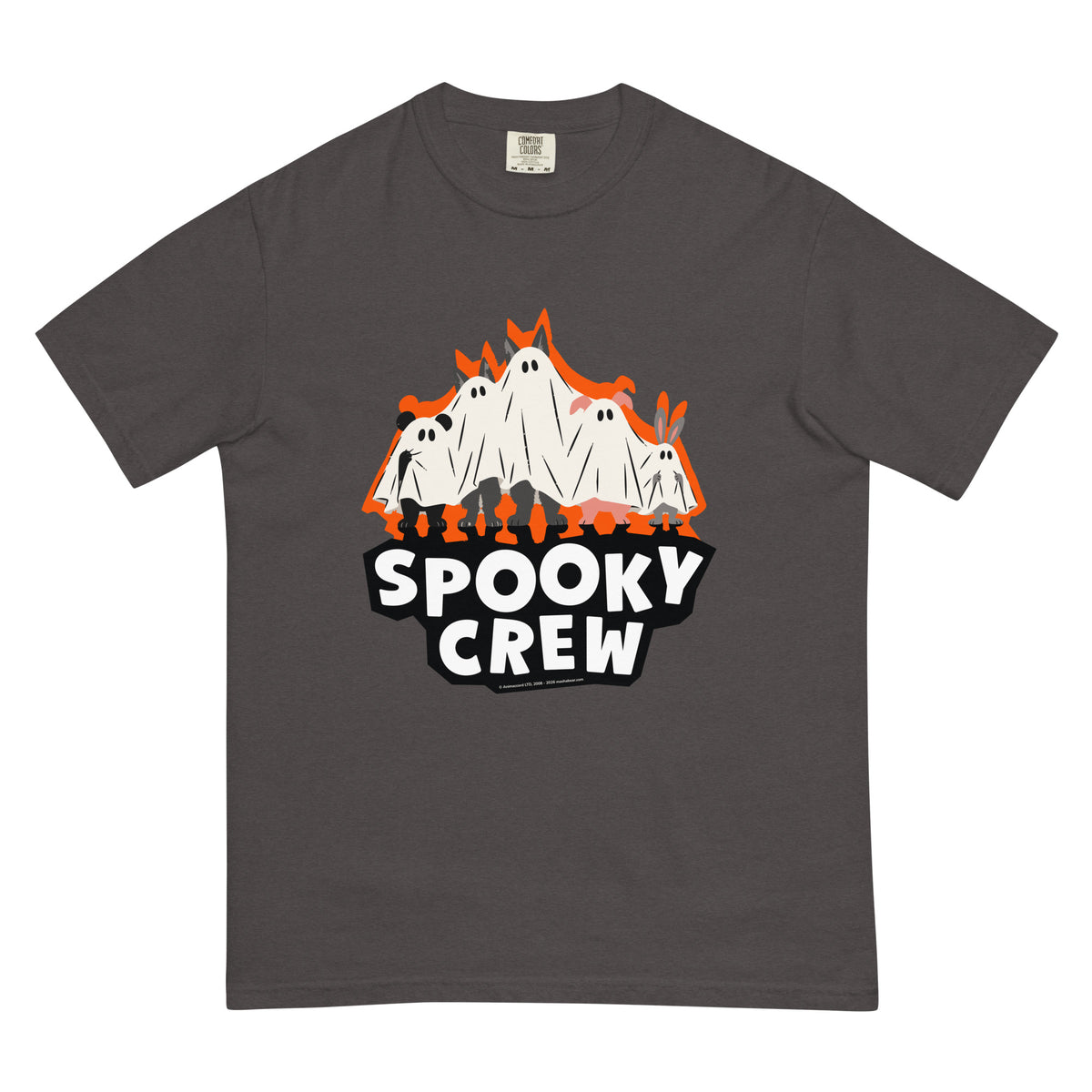 Masha and the Bear Friends Spooky Crew Unisex garment-dyed heavyweight t-shirt Graphite T-SHIRT