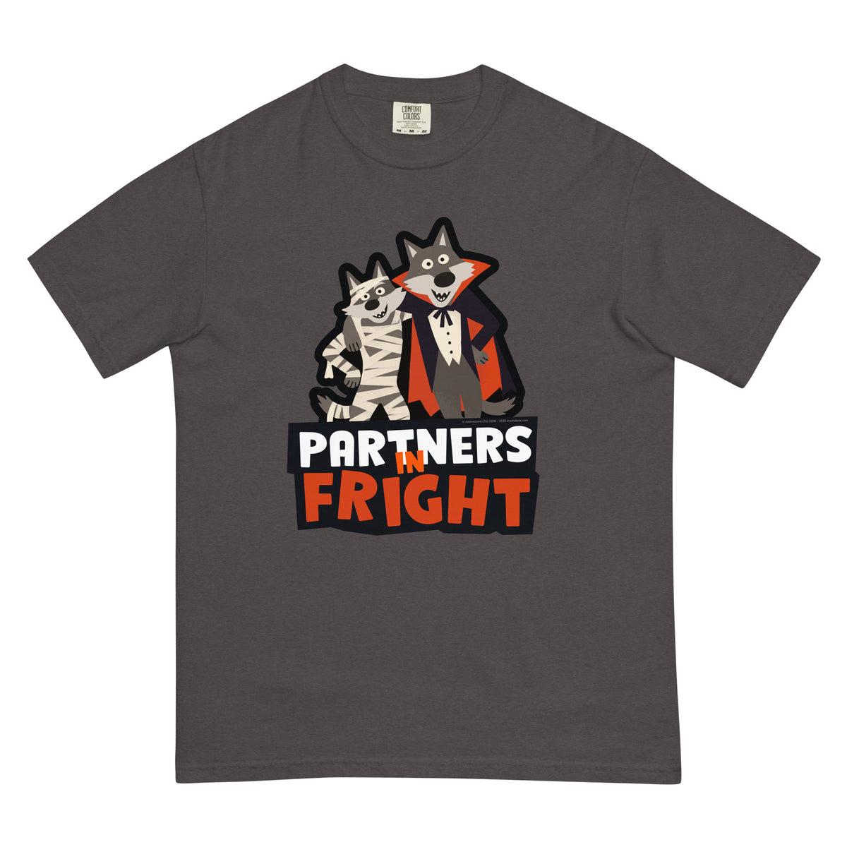 Masha and the Bear Friends Partners in Fright Unisex garment-dyed heavyweight t-shirt Graphite T-SHIRT