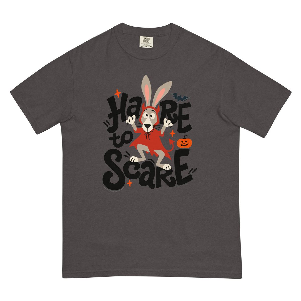 Masha and the Bear Friends Hare to Scare Unisex garment-dyed heavyweight t-shirt Graphite T-SHIRT