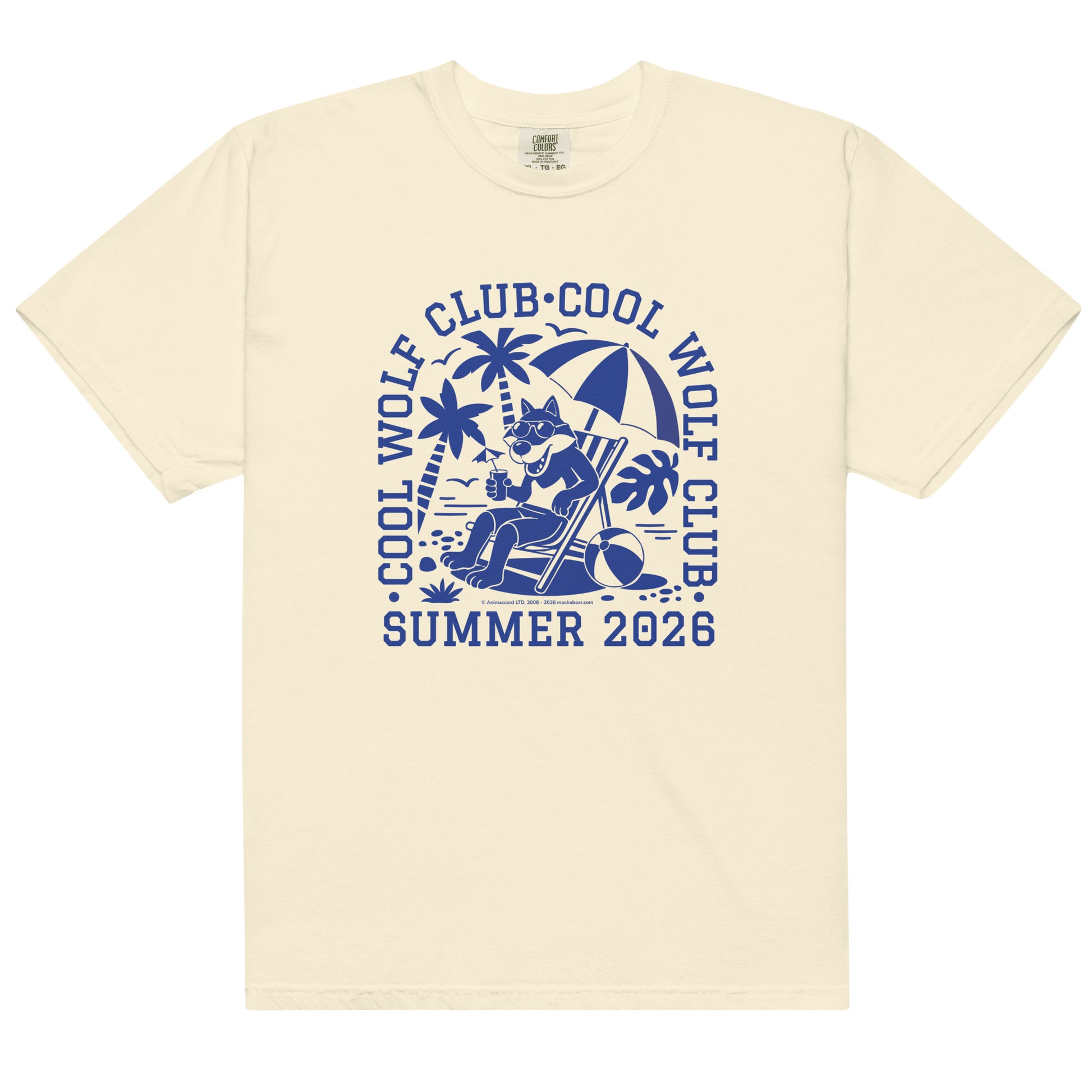 Masha and the Bear Friends Cool Wolf Club Unisex garment-dyed heavyweight t-shirt Ivory T-SHIRT