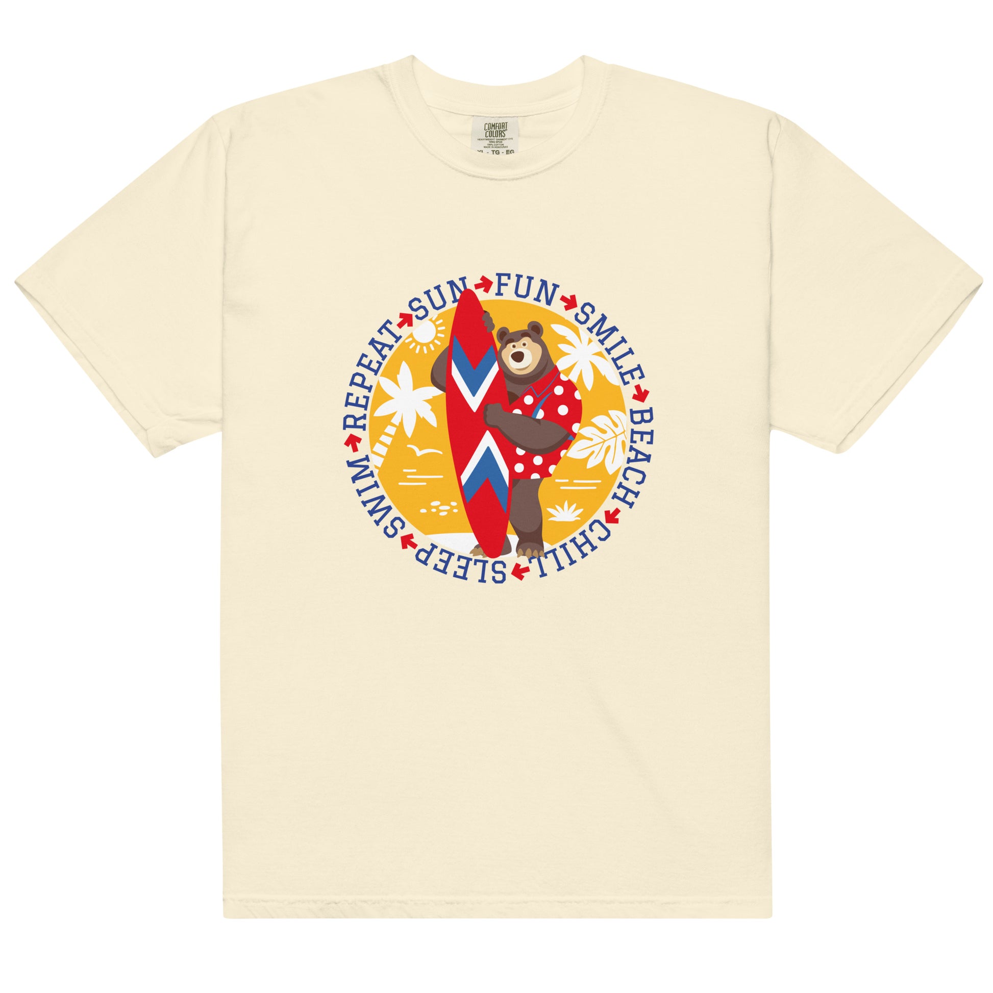 Masha and the Bear Friends Sun, Fun, Repeat Unisex garment-dyed heavyweight t-shirt Ivory T-SHIRT