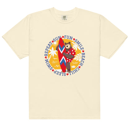 Masha and the Bear Friends Sun, Fun, Repeat Unisex garment-dyed heavyweight t-shirt Ivory T-SHIRT