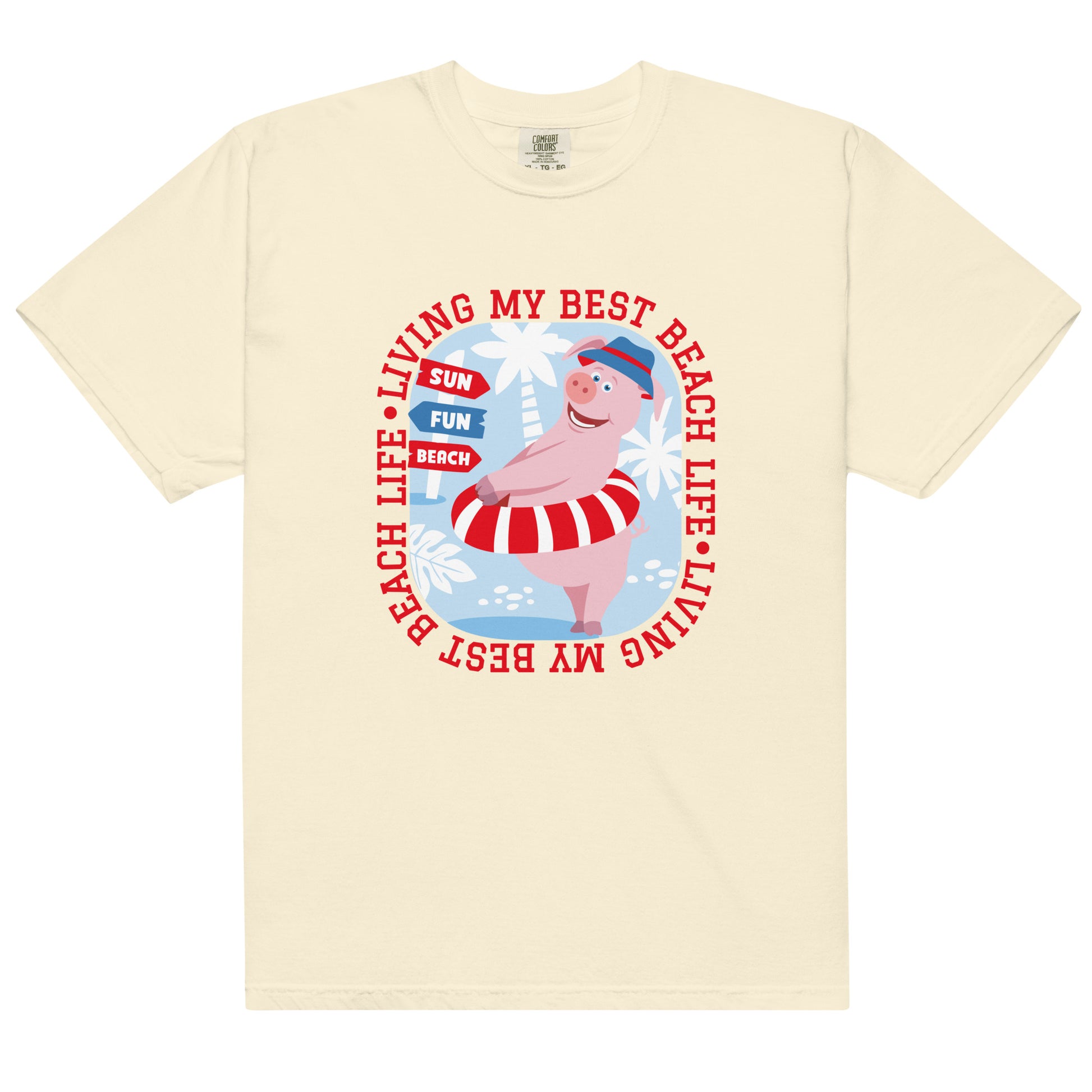 Masha and the Bear Friends Beach Life Unisex garment-dyed heavyweight t-shirt Ivory T-SHIRT