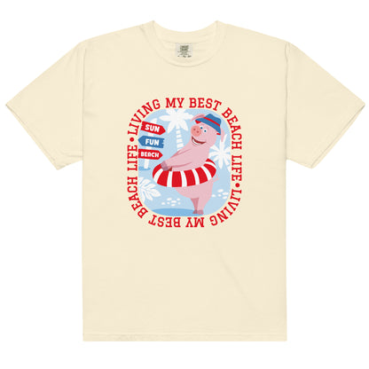 Masha and the Bear Friends Beach Life Unisex garment-dyed heavyweight t-shirt Ivory T-SHIRT
