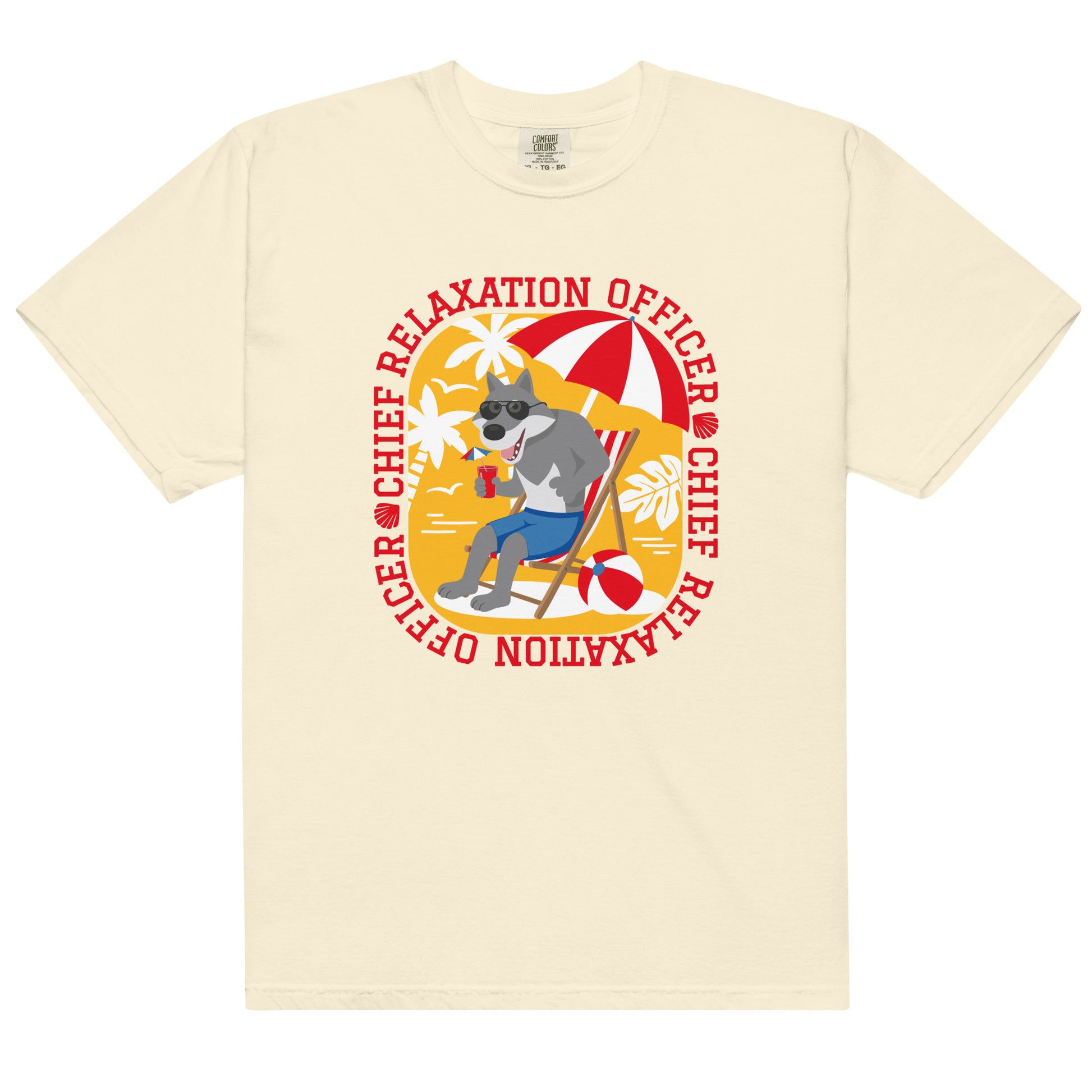 Masha and the Bear Friends Chief Relaxation Officer Unisex garment-dyed heavyweight t-shirt Ivory T-SHIRT