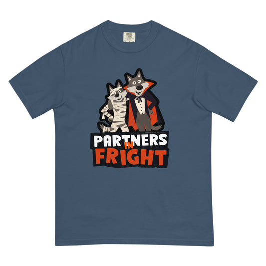Masha and the Bear Friends Partners in Fright Unisex garment-dyed heavyweight t-shirt Midnight T-SHIRT