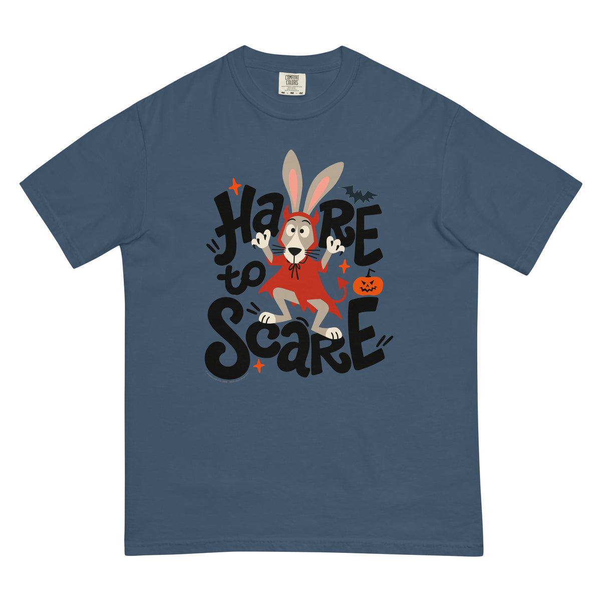 Masha and the Bear Friends Hare to Scare Unisex garment-dyed heavyweight t-shirt Midnight T-SHIRT