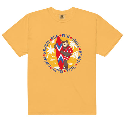 Masha and the Bear Friends Sun, Fun, Repeat Unisex garment-dyed heavyweight t-shirt Mustard T-SHIRT