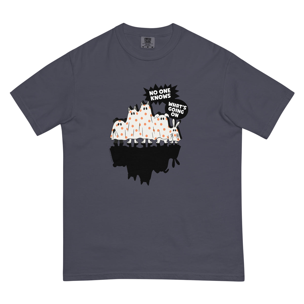Masha and the Bear Friends Spooky Crew Unisex garment-dyed heavyweight t-shirt Navy T-SHIRT
