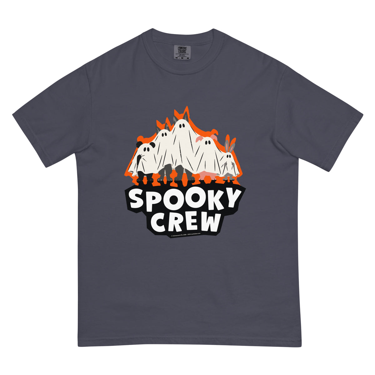 Masha and the Bear Friends Spooky Crew Unisex garment-dyed heavyweight t-shirt Navy T-SHIRT