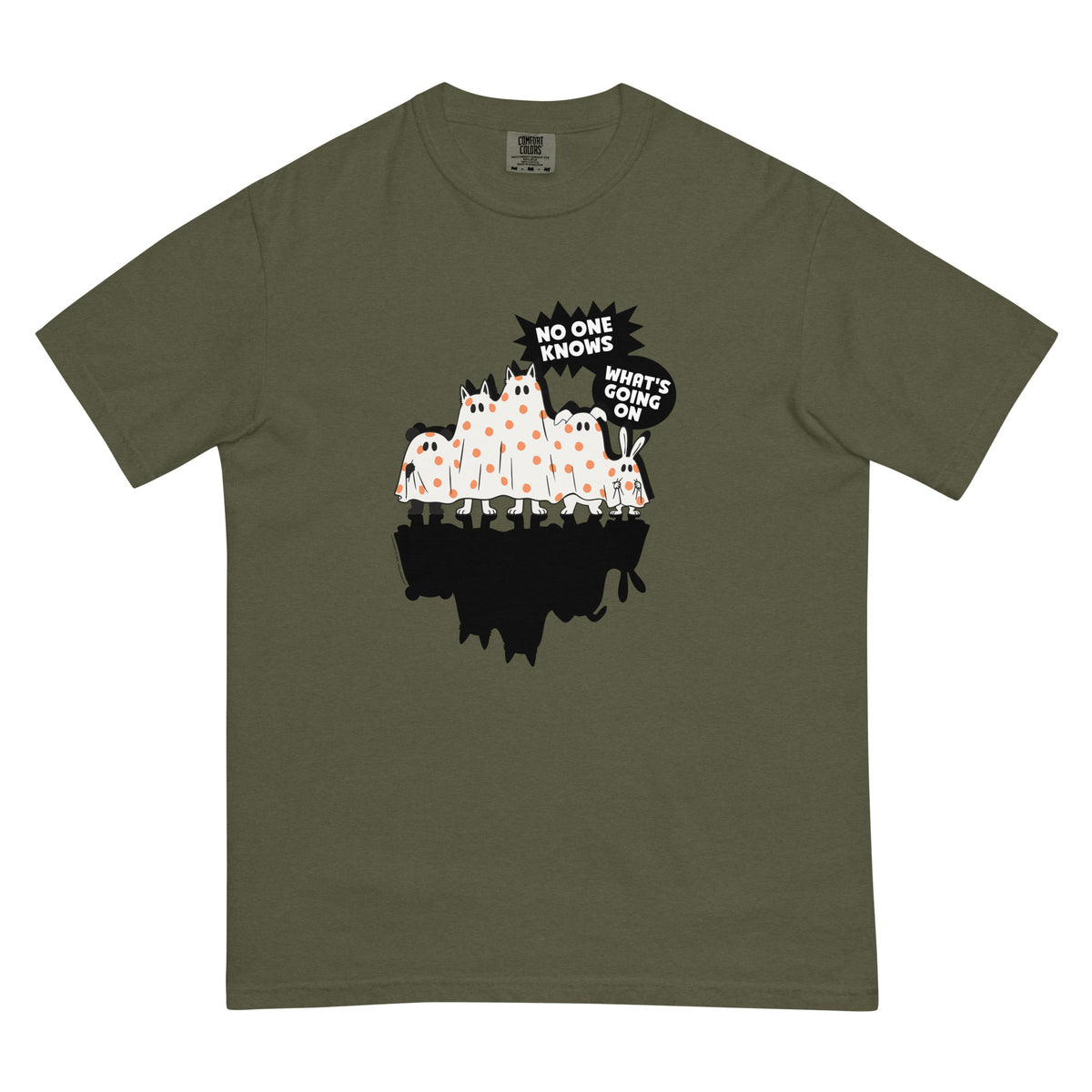 Masha and the Bear Friends Spooky Crew Unisex garment-dyed heavyweight t-shirt Sage T-SHIRT