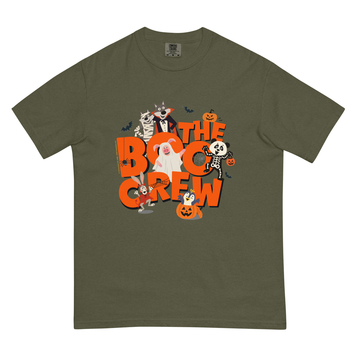 Masha and the Bear Friends The Boo Crew Unisex garment-dyed heavyweight t-shirt Sage T-SHIRT