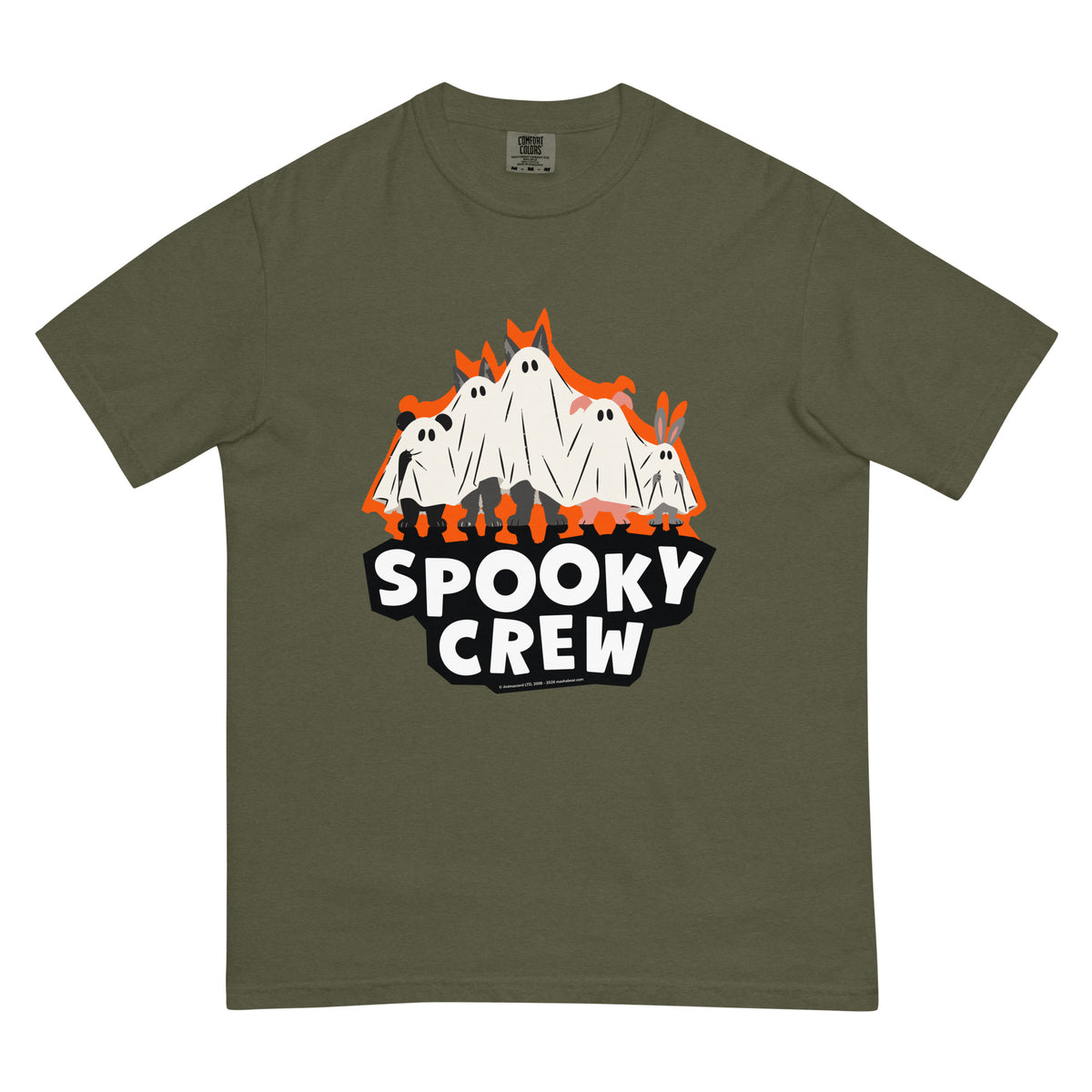 Masha and the Bear Friends Spooky Crew Unisex garment-dyed heavyweight t-shirt Sage T-SHIRT