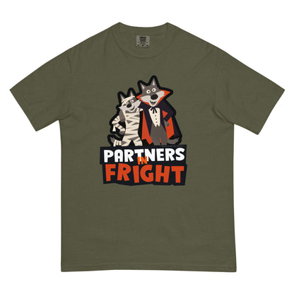 Masha and the Bear Friends Partners in Fright Unisex garment-dyed heavyweight t-shirt Sage T-SHIRT