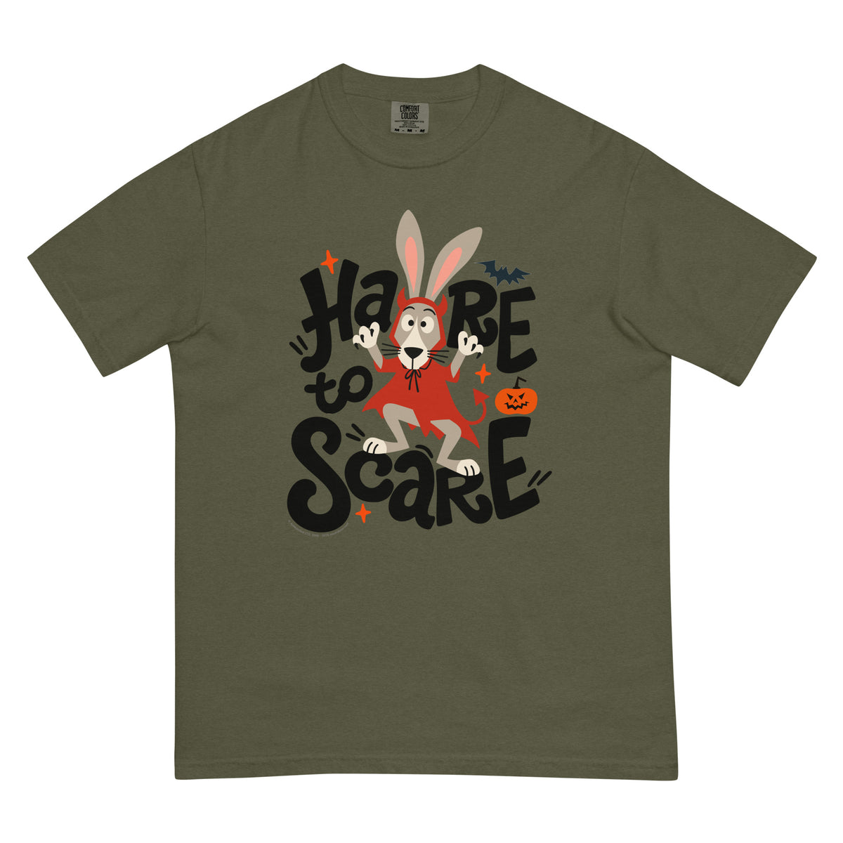 Masha and the Bear Friends Hare to Scare Unisex garment-dyed heavyweight t-shirt Sage T-SHIRT