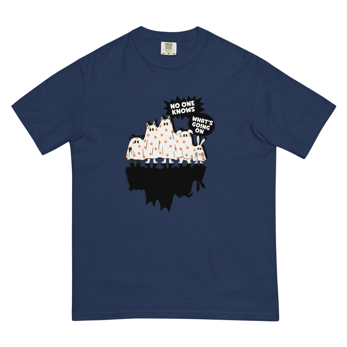 Masha and the Bear Friends Spooky Crew Unisex garment-dyed heavyweight t-shirt True Navy T-SHIRT