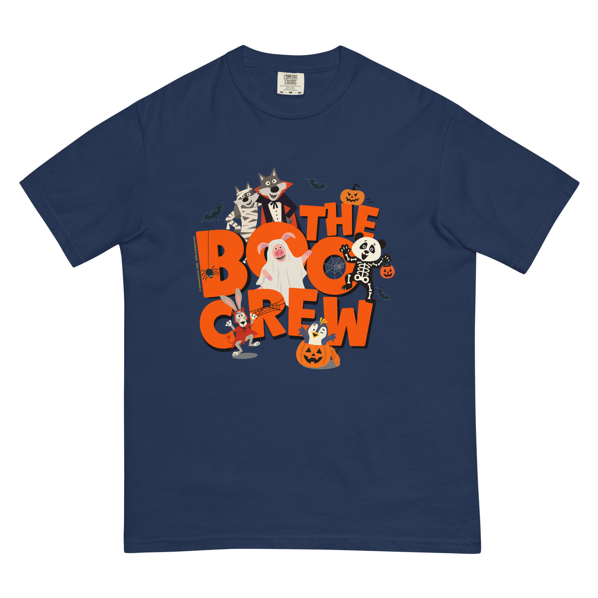 Masha and the Bear Friends The Boo Crew Unisex garment-dyed heavyweight t-shirt True Navy T-SHIRT