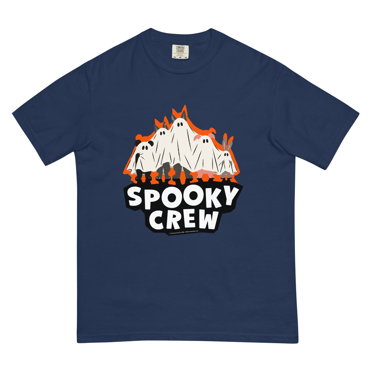 Masha and the Bear Friends Spooky Crew Unisex garment-dyed heavyweight t-shirt True Navy T-SHIRT