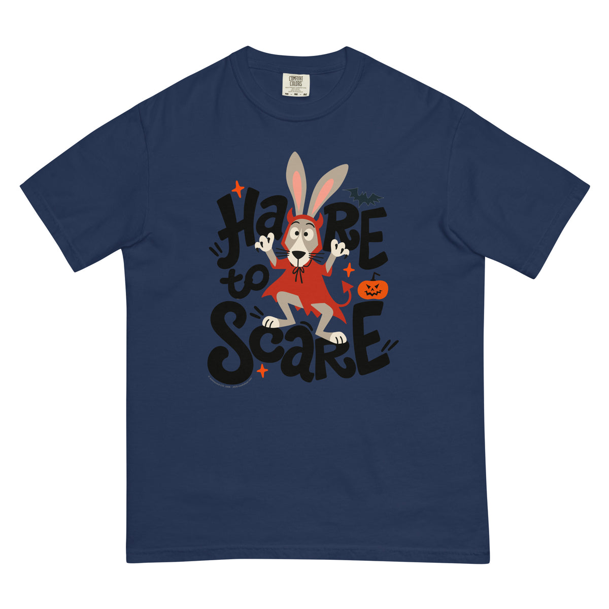 Masha and the Bear Friends Hare to Scare Unisex garment-dyed heavyweight t-shirt True Navy T-SHIRT