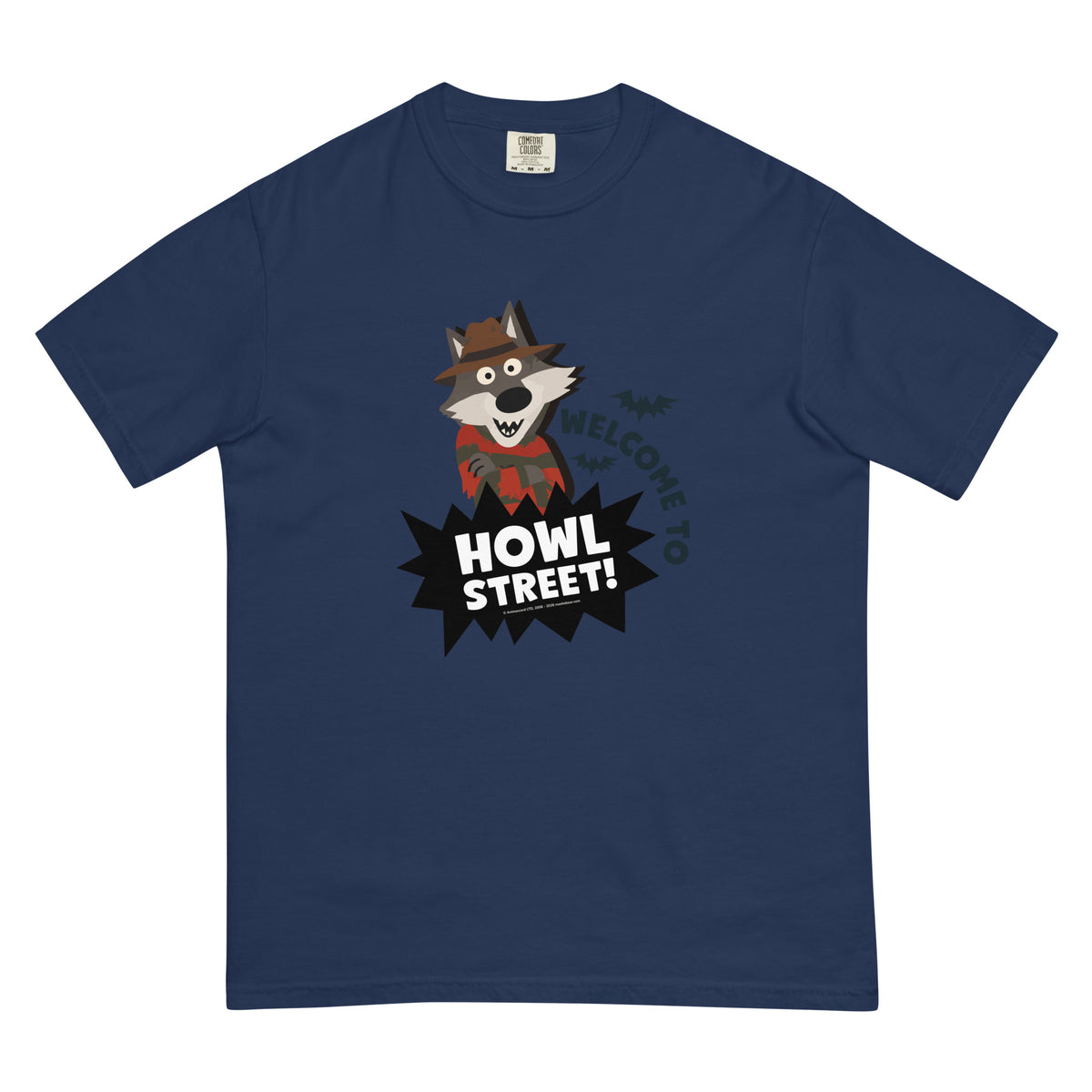 Masha and the Bear Friends Howl Street! Unisex garment-dyed heavyweight t-shirt True Navy T-SHIRT
