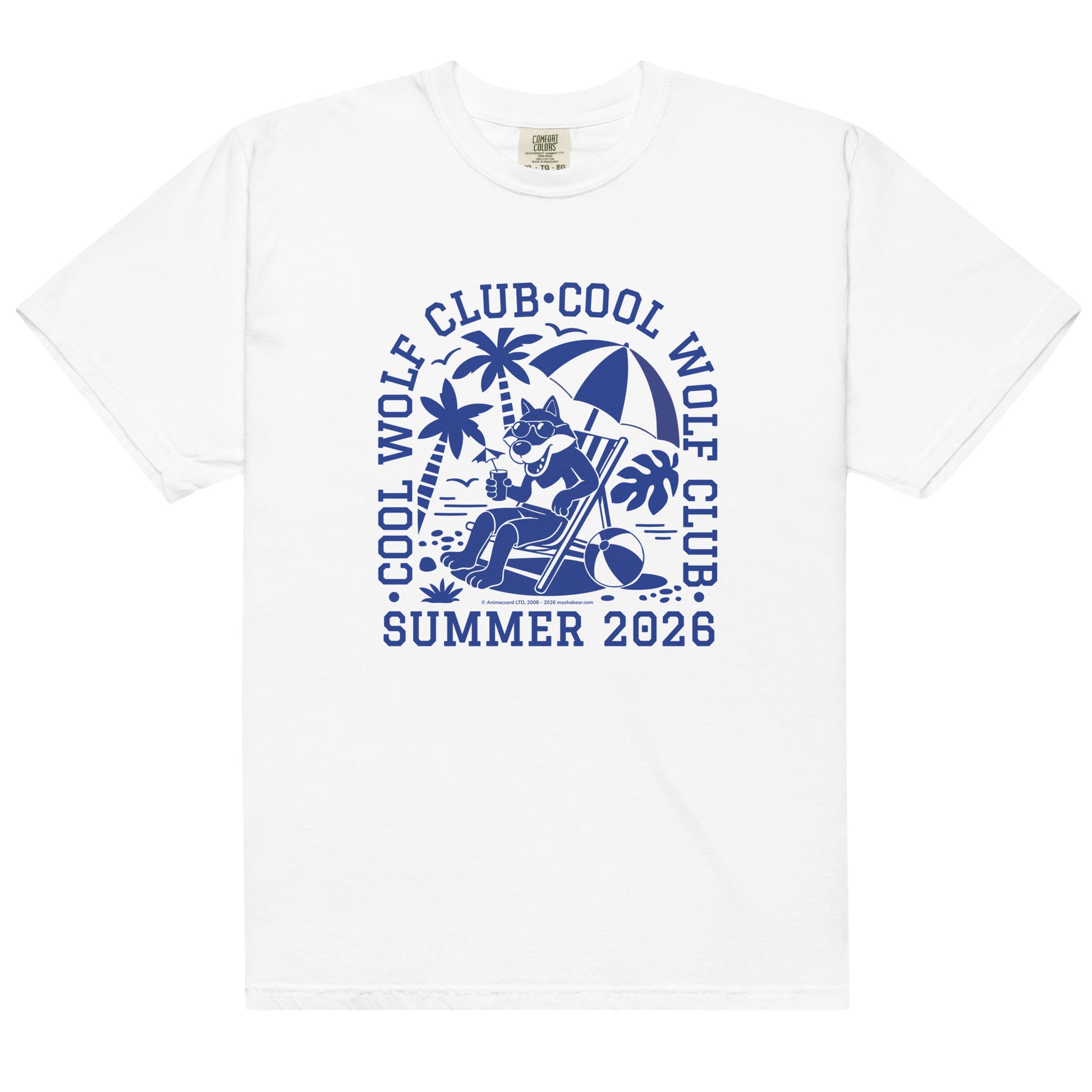Masha and the Bear Friends Cool Wolf Club Unisex garment-dyed heavyweight t-shirt White T-SHIRT