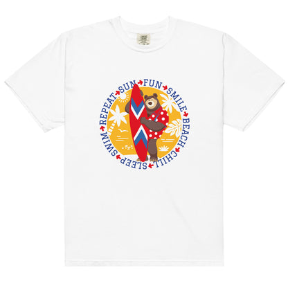 Masha and the Bear Friends Sun, Fun, Repeat Unisex garment-dyed heavyweight t-shirt White T-SHIRT